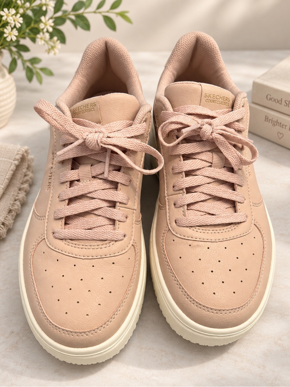 Skechers Women's Court Classics Low-Top Sneakers in Dusty Rose